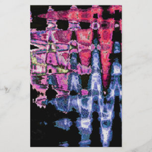 Achempong Modern Synthwave: Pink Blue Abstract Stationery