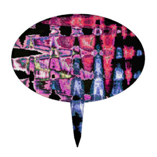 Achempong Modern Synthwave: Pink Blue Abstract Uni Cake Topper