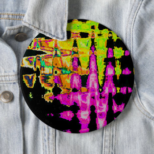 Achempong Neon Crimson: Abstract Glitch Art Button