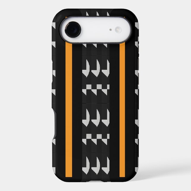 Achempong Noir Echo Carrot Orange Accent Monochrom iPhone Case (Back)