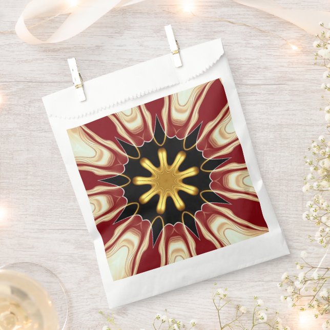 Achempong: Starburst | Deep Crimson & Gold Luxury  Favor Bag (Clipped)