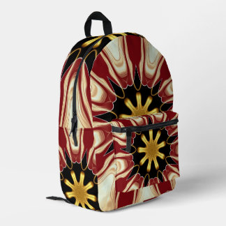 Achempong: Starburst | Deep Crimson & Gold Luxury Printed Backpack