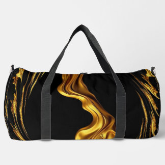 Achempong Swirl Liquid Gold Black Monochrome Art Duffle Bag