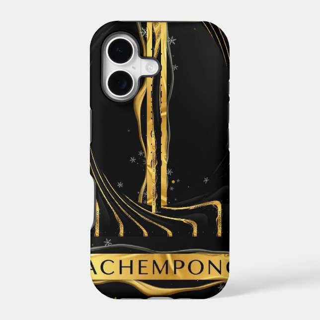 Achempong: The Auric Cascade Liquid Gold Black Lux Case-Mate iPhone Case (Back)