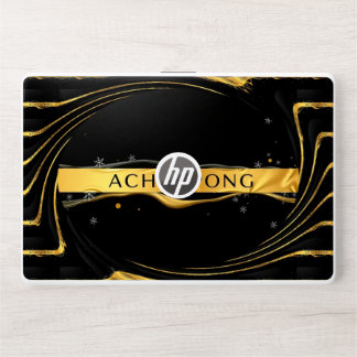 Achempong: The Auric Cascade Liquid Gold Tech Pro HP Laptop Skin