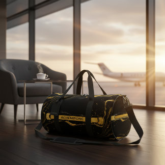 Achempong: The Auric Cascade | Opulent Liquid Gold Duffle Bag