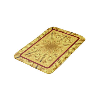 Achempong: The Gilded Zenith Opulent Swirl Crimson Bath Mat