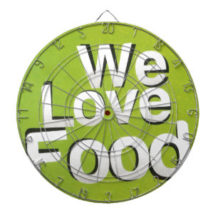 Achempong Zazzle: "We Love Food" Bold Graphic Kitc Dartboard With Darts