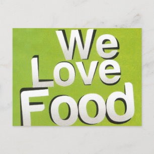 Achempong Zazzle: "We Love Food" Bold Graphic Kitc Postcard