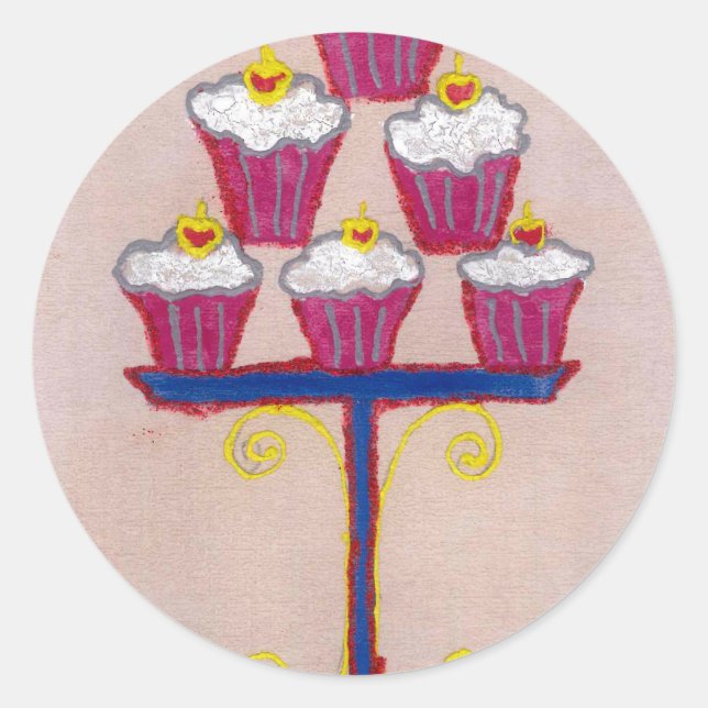 Achempong's Artful Inspirational Cupcake Couture Classic Round Sticker (Front)