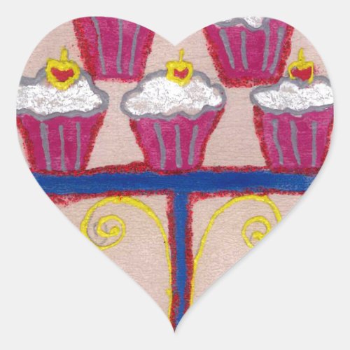 Achempongs Artful Inspirational Cupcake Couture Heart Sticker