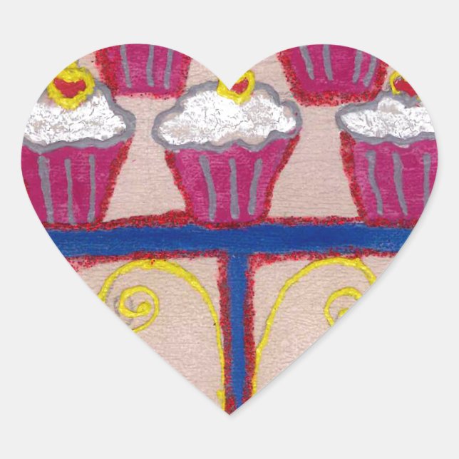Achempong's Artful Inspirational Cupcake Couture Heart Sticker (Front)