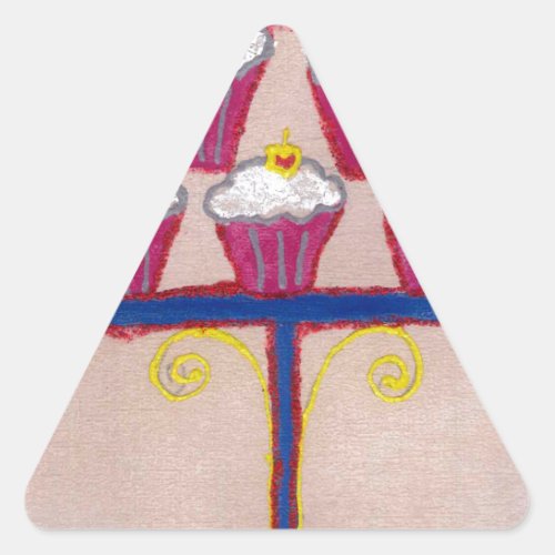 Achempongs Artful Inspirational Cupcake Couture Triangle Sticker