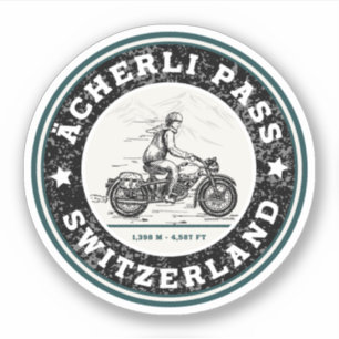 Ächerli Pass swiss–alps motorcycle tour Sticker