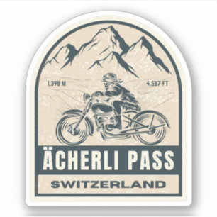 Ächerli Pass swiss–alps motorcycle tour Sticker