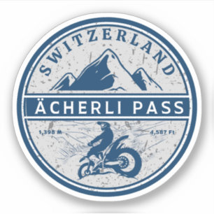 Ächerli Pass swiss–alps motorcycle tour Sticker
