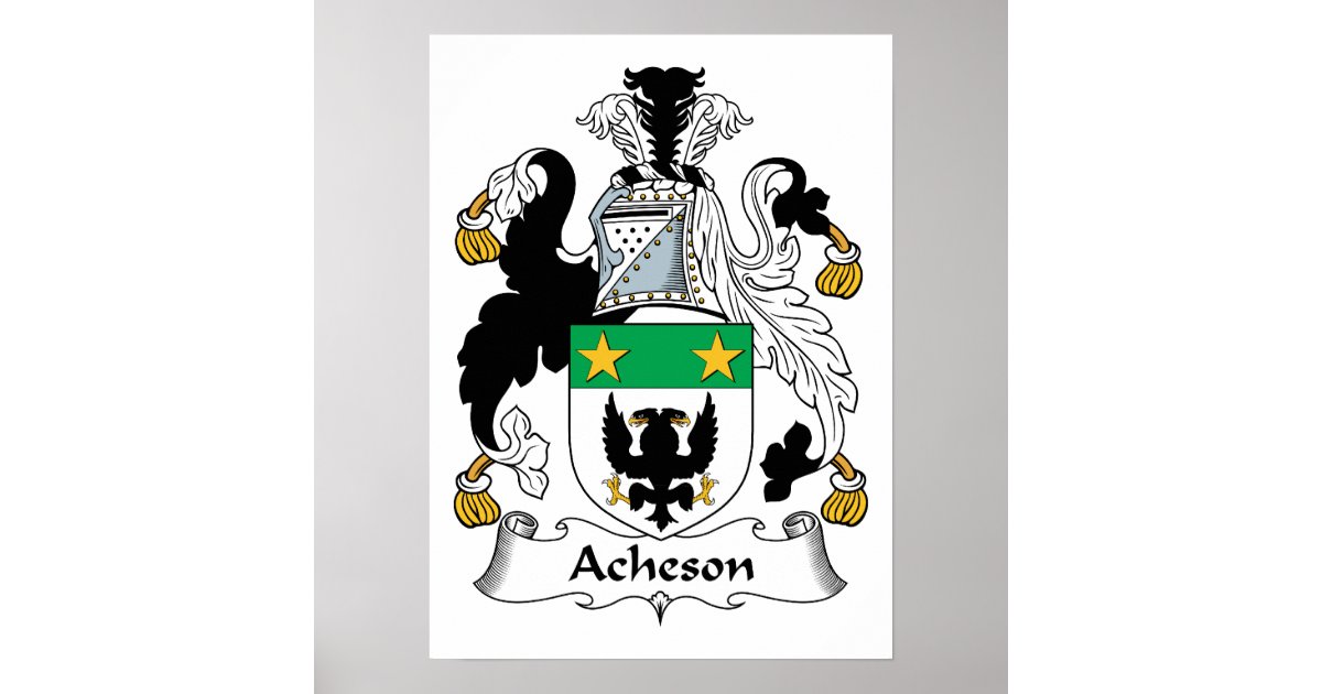 Acheson Family Crest Poster Zazzle