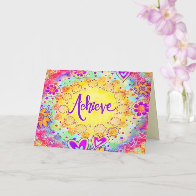 Achieve Fun Floral Color Inspiration Trendy Card (Orchid)