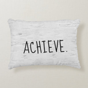 ACHIEVE Text On Birch Tree  Accent Pillow