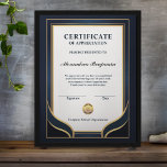 Achievement Appreciate Gold Blue Certificate<br><div class="desc">This Appreciation Achievement Gold Blue Certificate Custom Award is great to present to your employees, staff, or students on how much you appreciate their contribution to your company, school or organization. The certificate is a template that you can replace the information with yours. It can be used as an award...</div>
