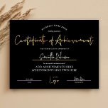 Achievement Award Black Gold Logo Student Diploma<br><div class="desc">Black & Gold Achievement Award with customizable text and space for your logo,  perfect for to award students or employees of their achievements. You can use this elegant black and gold professional certificate of completion design for any type of business or student award.</div>