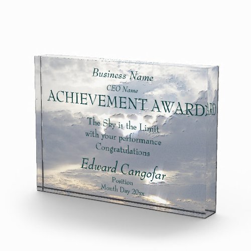 Achievement Award the sky is the limit