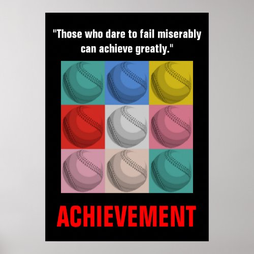 Achievement Baseball Inspirational Motivational Poster