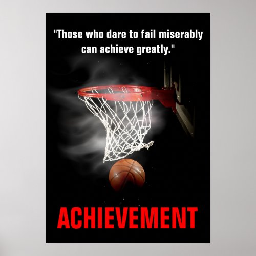 Achievement Basketball Inspirational Motivational Poster