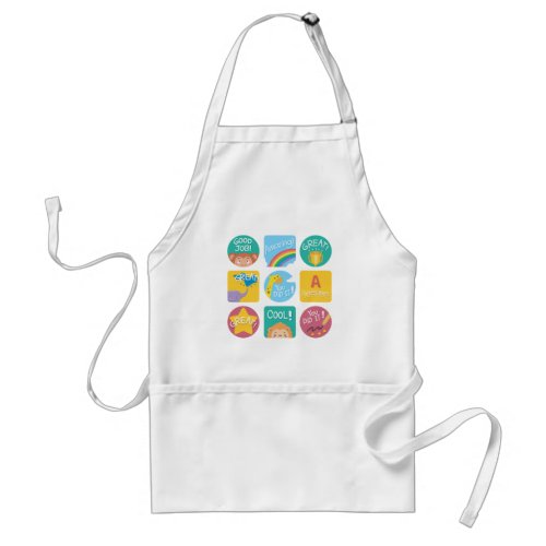 Achievement Labels Awesome Cool Great Adult Apron
