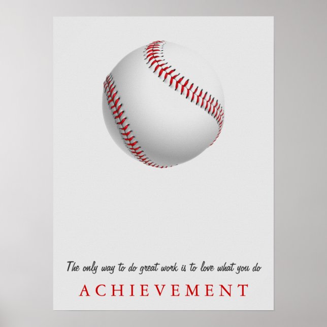 Achievement Motivational Baseball Poster (Front)