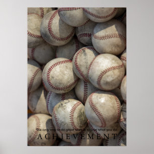 Achievement Motivational Baseball Poster