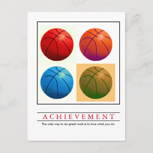 Achievement Motivational Basketball Pop Art Postcard