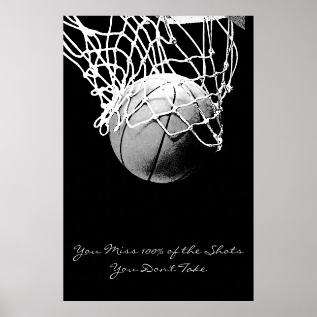 Achievement Motivational Quote Basketball Poster (Front)