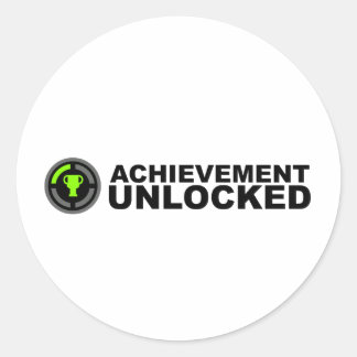 Achievement Unlocked Classic Round Sticker