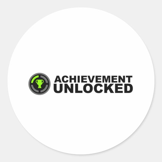 Achievement Unlocked Classic Round Sticker