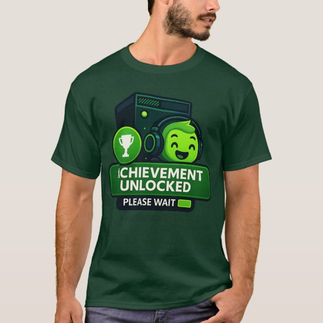 “Achievement Unlocked – Gamer Trophy T-Shirt” T-Shirt (Front)