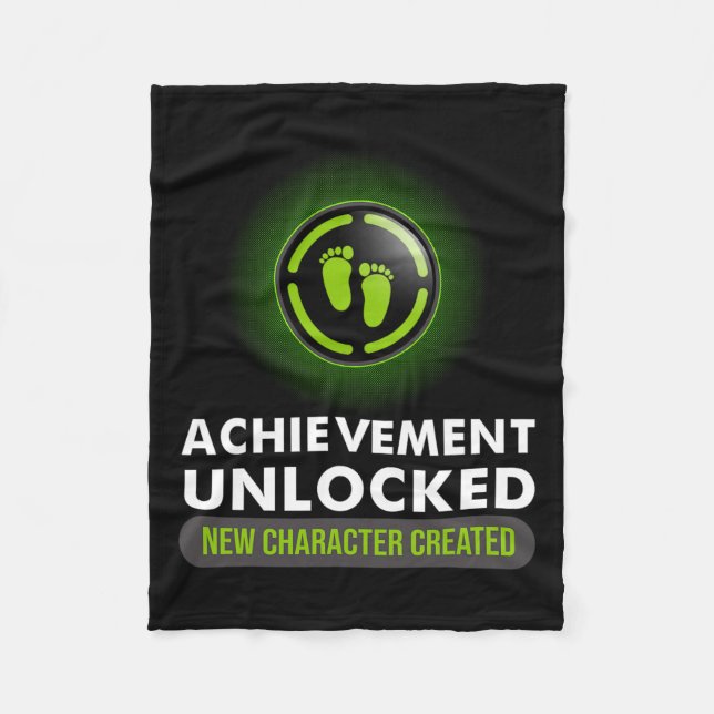 Achievement Unlocked Gift Couples Video Game Pregn Fleece Blanket (Front)