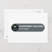 Achievement Unlocked - Got Engaged Announcement Postcard (Front/Back)