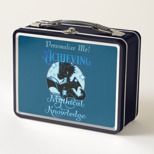 Achieving Mythical Knowledge Blue Dragon Metal Lunch Box