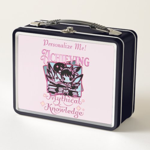 Achieving Mythical Knowledge Pink Fairy Metal Lunch Box