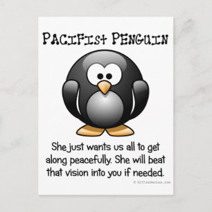 Achieving peace through violence postcard