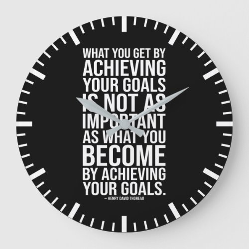 Achieving Your Goals _ Gym Hustle Success Large Clock