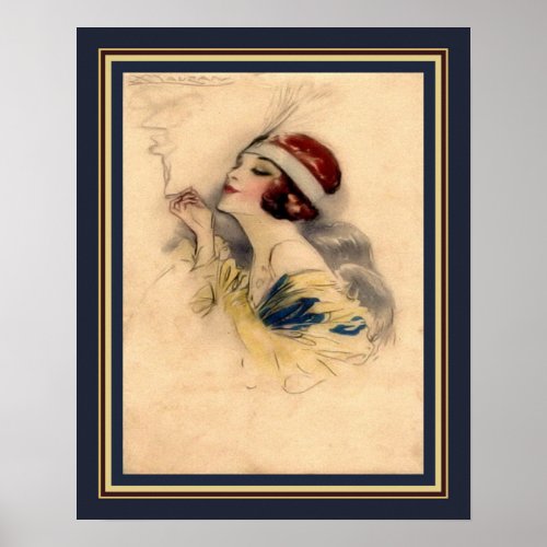 Achille Mauzan 1920s Art Deco Flapper Poster