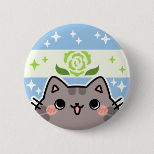 Achillean LGBT Pride Flag Cat Button