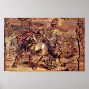 Achilles Defeated Hector., By Peter Paul Rubens Poster
