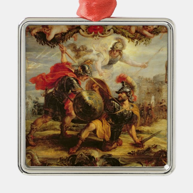 Achilles Defeating Hector, 1630-32 Metal Ornament (Front)