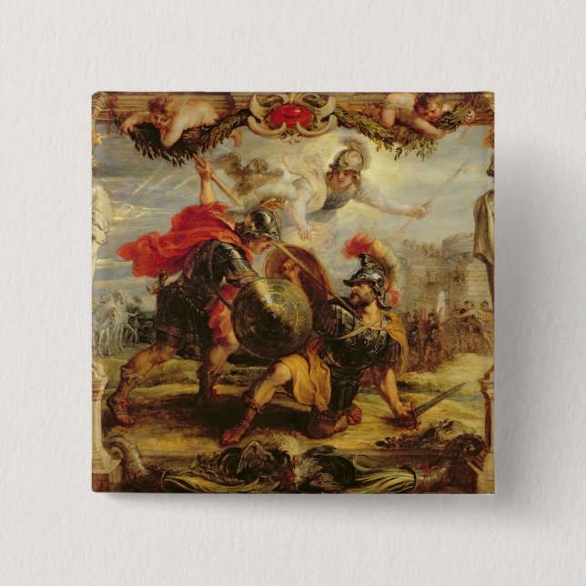 Achilles Defeating Hector, 1630-32 Pinback Button (Front)