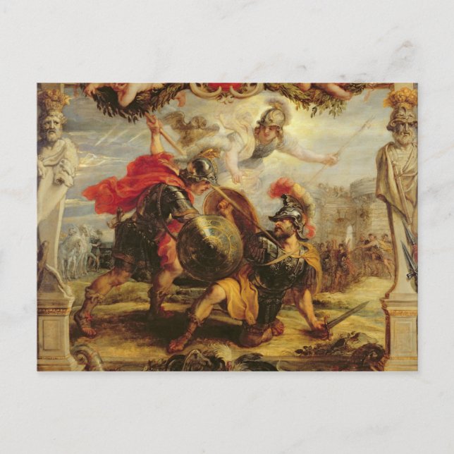 Achilles Defeating Hector, 1630-32 Postcard (Front)