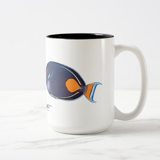 Achilles & Whitecheek Surgeonfishes Two-Tone Coffee Mug (Right)