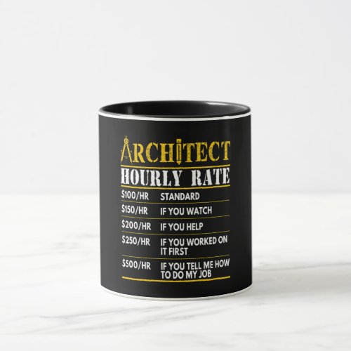 Achitect Funny Hourly Rate Architecture Design Mug